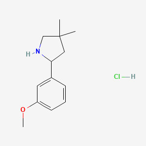 molecular formula C13H20ClNO B13472608 2-(3-Methoxyphenyl)-4,4-dimethylpyrrolidine hydrochloride 