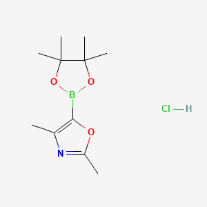 molecular formula C11H19BClNO3 B13472620 2,4-Dimethyl-5-(4,4,5,5-tetramethyl-1,3,2-dioxaborolan-2-yl)oxazole hydrochloride 