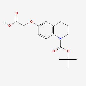 molecular formula C16H21NO5 B13472660 2-({1-[(Tert-butoxy)carbonyl]-1,2,3,4-tetrahydroquinolin-6-yl}oxy)acetic acid 