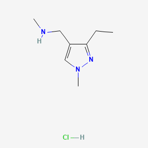 molecular formula C8H16ClN3 B13472665 [(3-ethyl-1-methyl-1H-pyrazol-4-yl)methyl](methyl)amine hydrochloride 