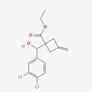 molecular formula C15H16Cl2O3 B13472667 Ethyl 1-[(3,4-dichlorophenyl)(hydroxy)methyl]-3-methylidenecyclobutane-1-carboxylate 