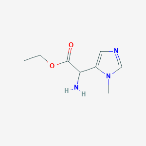 molecular formula C8H13N3O2 B13472675 Ethyl 2-amino-2-(1-methyl-1h-imidazol-5-yl)acetate 