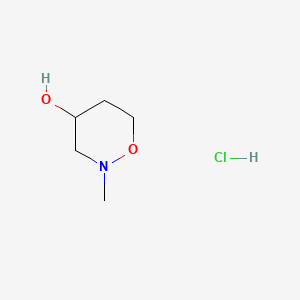 molecular formula C5H12ClNO2 B13472691 2-Methyl-1,2-oxazinan-4-ol hydrochloride 