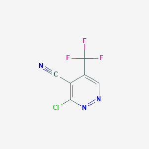 molecular formula C6HClF3N3 B13472694 3-Chloro-5-(trifluoromethyl)pyridazine-4-carbonitrile 