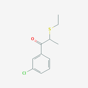 molecular formula C11H13ClOS B13472742 1-(3-Chlorophenyl)-2-(ethylthio)propan-1-one 