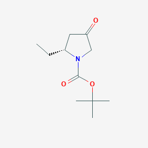 molecular formula C11H19NO3 B13472746 tert-butyl (2R)-2-ethyl-4-oxopyrrolidine-1-carboxylate 