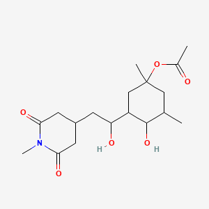 molecular formula C18H29NO6 B1347276 [4-Hydroxy-3-[1-hydroxy-2-(1-methyl-2,6-dioxopiperidin-4-yl)ethyl]-1,5-dimethylcyclohexyl] acetate CAS No. 23271-79-6