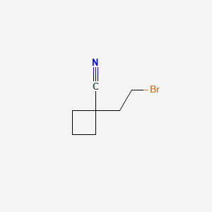 molecular formula C7H10BrN B13472762 1-(2-Bromoethyl)cyclobutane-1-carbonitrile 