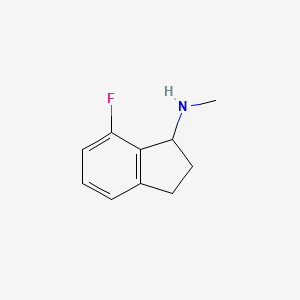 molecular formula C10H12FN B13472765 7-fluoro-N-methyl-2,3-dihydro-1H-inden-1-amine 