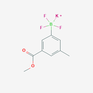 molecular formula C9H9BF3KO2 B13472798 Potassium trifluoro(3-(methoxycarbonyl)-5-methylphenyl)borate 