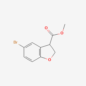 molecular formula C10H9BrO3 B13472843 Methyl 5-bromo-2,3-dihydro-1-benzofuran-3-carboxylate 