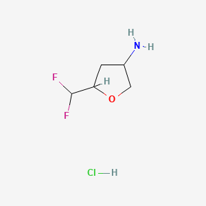 molecular formula C5H10ClF2NO B13472911 5-(Difluoromethyl)oxolan-3-amine hydrochloride CAS No. 2913267-57-7