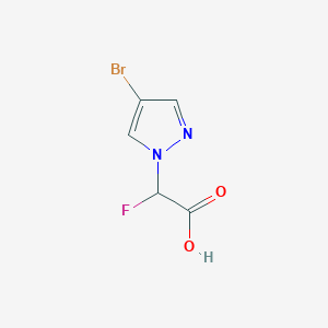 molecular formula C5H4BrFN2O2 B13472979 2-(4-bromo-1H-pyrazol-1-yl)-2-fluoroacetic acid 