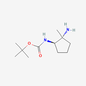 molecular formula C11H22N2O2 B13473016 rac-tert-butyl N-[(1R,2R)-2-amino-2-methylcyclopentyl]carbamate 