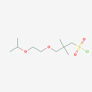 molecular formula C10H21ClO4S B13473024 3-(2-Isopropoxyethoxy)-2,2-dimethylpropane-1-sulfonyl chloride 