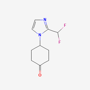 molecular formula C10H12F2N2O B13473123 4-[2-(difluoromethyl)-1H-imidazol-1-yl]cyclohexan-1-one 