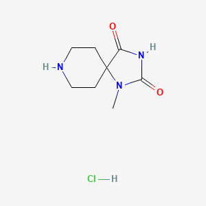 molecular formula C8H14ClN3O2 B13473139 1-Methyl-1,3,8-triazaspiro[4.5]decane-2,4-dione hydrochloride 