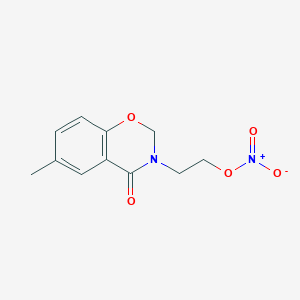 molecular formula C11H12N2O5 B134732 4H-1,3-Benzoxazin-4-one, 2,3-dihydro-6-methyl-3-(2-(nitrooxy)ethyl)- CAS No. 143248-64-0