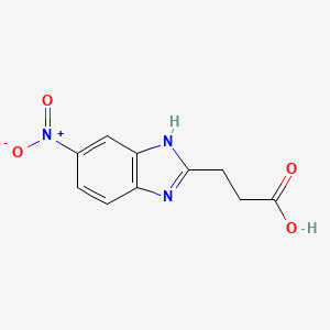 molecular formula C10H9N3O4 B1347408 3-(5-Nitro-1H-benzoimidazol-2-yl)-propionic acid CAS No. 33299-25-1