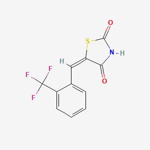 molecular formula C11H6F3NO2S B1347415 (5E)-5-[2-(trifluoromethyl)benzylidene]-1,3-thiazolidine-2,4-dione 