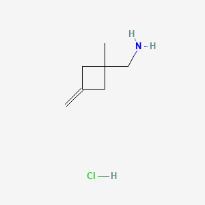 molecular formula C7H14ClN B13474472 1-(1-Methyl-3-methylidenecyclobutyl)methanamine hydrochloride 