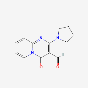 4H-Pyrido[1,2-a]pyrimidine-3-carboxaldehyde, 4-oxo-2-(1-pyrrolidinyl)-