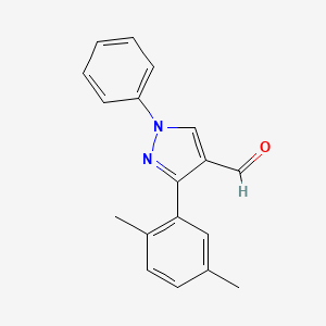 molecular formula C18H16N2O B1347453 3-(2,5-dimethylphenyl)-1-phenyl-1H-pyrazole-4-carbaldehyde CAS No. 431073-03-9