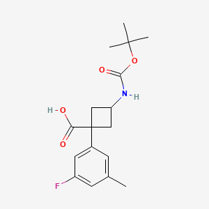 molecular formula C17H22FNO4 B13474729 Rac-(1r,3r)-3-{[(tert-butoxy)carbonyl]amino}-1-(3-fluoro-5-methylphenyl)cyclobutane-1-carboxylic acid 