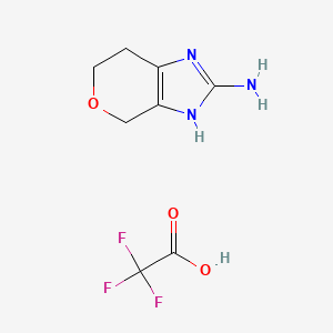 molecular formula C8H10F3N3O3 B13474764 1H,4H,6H,7H-pyrano[3,4-d]imidazol-2-amine, trifluoroacetic acid 