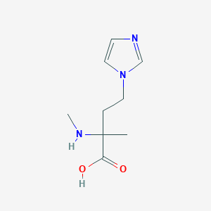 molecular formula C9H15N3O2 B13474823 4-(1h-Imidazol-1-yl)-2-methyl-2-(methylamino)butanoic acid 