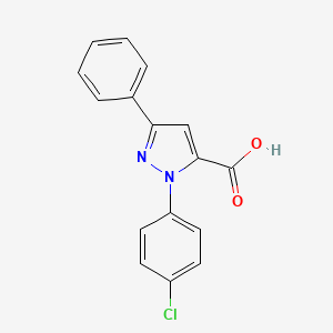 molecular formula C16H11ClN2O2 B1347486 1-(4-chlorophenyl)-3-phenyl-1H-pyrazole-5-carboxylic acid CAS No. 618101-90-9