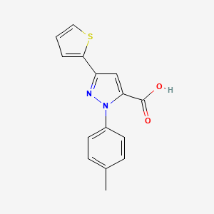 molecular formula C15H12N2O2S B1347489 2-(4-Methylphenyl)-5-thiophen-2-ylpyrazole-3-carboxylic acid CAS No. 618382-78-8