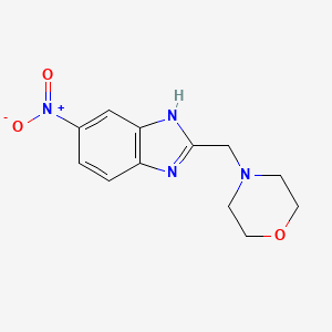 molecular formula C12H14N4O3 B1347516 1H-Benzimidazole, 2-(4-morpholinylmethyl)-5-nitro- CAS No. 94720-52-2