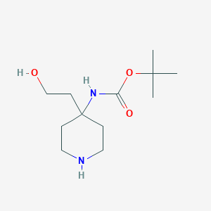 molecular formula C12H24N2O3 B13475243 Tert-butyl (4-(2-hydroxyethyl)piperidin-4-yl)carbamate 