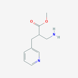 molecular formula C10H14N2O2 B13475424 Methyl 3-amino-2-[(pyridin-3-yl)methyl]propanoate 