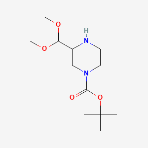 molecular formula C12H24N2O4 B13475497 Tert-butyl 3-(dimethoxymethyl)piperazine-1-carboxylate 