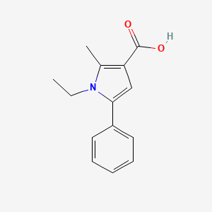 molecular formula C14H15NO2 B1347550 1-乙基-2-甲基-5-苯基-1H-吡咯-3-羧酸 CAS No. 724744-76-7