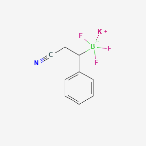molecular formula C9H8BF3KN B13475590 Potassium (2-cyano-1-phenylethyl)trifluoroboranuide 