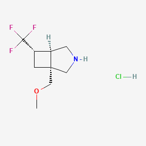molecular formula C9H15ClF3NO B13475626 rac-(1R,5R,6S)-1-(methoxymethyl)-6-(trifluoromethyl)-3-azabicyclo[3.2.0]heptane hydrochloride 