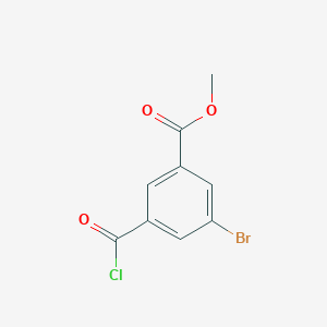 molecular formula C9H6BrClO3 B13475734 Methyl 3-bromo-5-(carbonochloridoyl)benzoate 