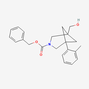 molecular formula C22H25NO3 B13475936 Benzyl 1-(hydroxymethyl)-5-(2-methylphenyl)-3-azabicyclo[3.1.1]heptane-3-carboxylate 
