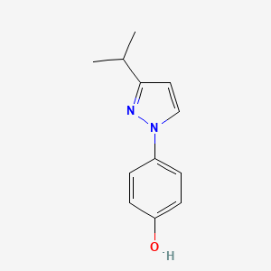 molecular formula C12H14N2O B13476043 4-(3-Isopropyl-1h-pyrazol-1-yl)phenol 