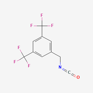 molecular formula C10H5F6NO B13476223 1-(Isocyanatomethyl)-3,5-bis(trifluoromethyl)benzene 