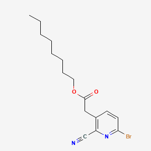 molecular formula C16H21BrN2O2 B13476302 Octyl 2-(6-bromo-2-cyanopyridin-3-yl)acetate 