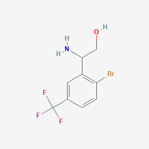 molecular formula C9H9BrF3NO B13476419 2-Amino-2-(2-bromo-5-(trifluoromethyl)phenyl)ethan-1-ol 