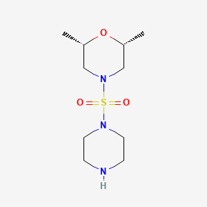 molecular formula C10H21N3O3S B13476533 (2R,6S)-2,6-dimethyl-4-(piperazine-1-sulfonyl)morpholine 