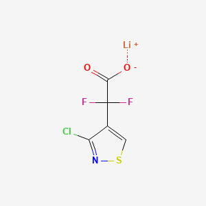 molecular formula C5HClF2LiNO2S B13476556 Lithium(1+) 2-(3-chloro-1,2-thiazol-4-yl)-2,2-difluoroacetate 