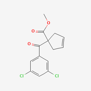 molecular formula C14H12Cl2O3 B13476695 Methyl 1-(3,5-dichlorobenzoyl)cyclopent-3-ene-1-carboxylate 