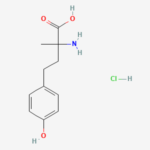 molecular formula C11H16ClNO3 B13476708 2-Amino-4-(4-hydroxyphenyl)-2-methylbutanoic acid hydrochloride CAS No. 2913278-73-4