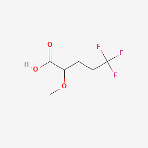 molecular formula C6H9F3O3 B13476942 5,5,5-Trifluoro-2-methoxypentanoic acid 